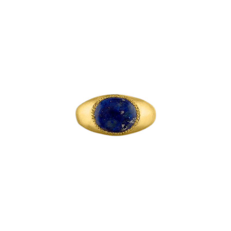 women’s geometric design rings-Lapis Roz Ring