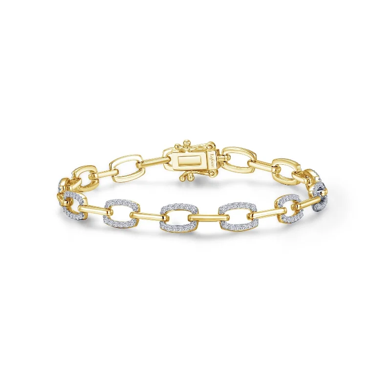 women’s trendy bangles-Lafonn Simulated Diamond Alternating Link Bracelet B0178CLT70