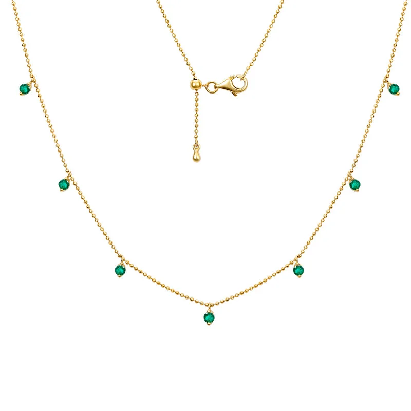 women’s gemstone-studded necklaces-Dangling Gemstone Necklace