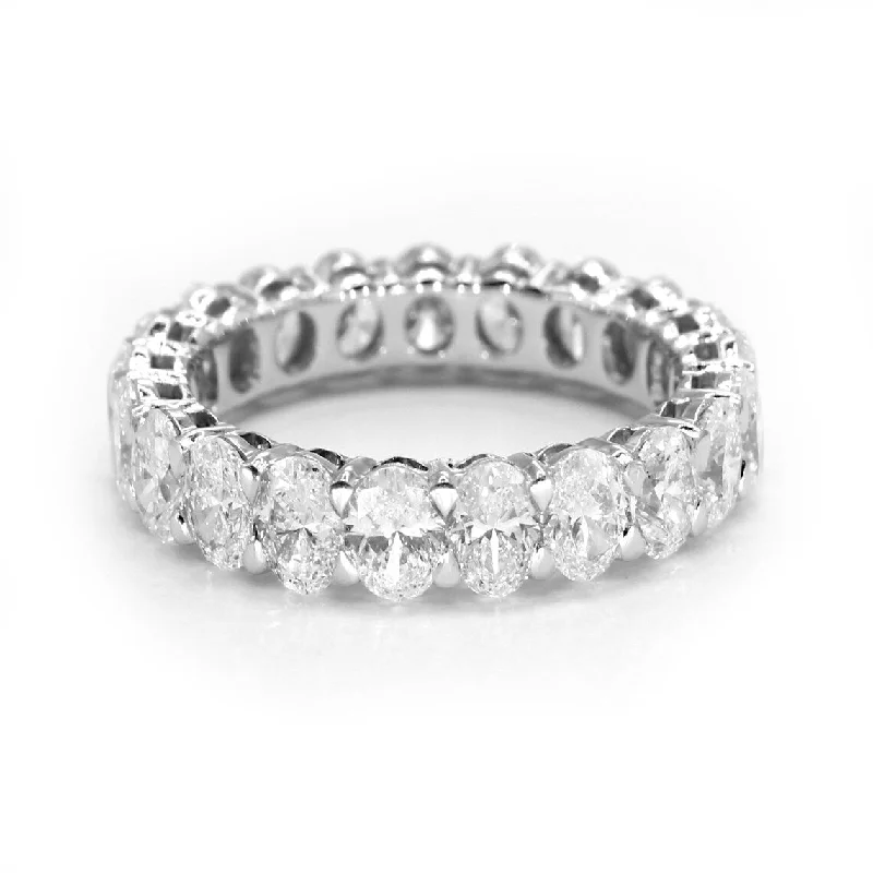 women’s three-stone engagement rings-4.20 ct. Oval Diamond Wedding Band, Shared Prong Set Diamond Eternity Ring