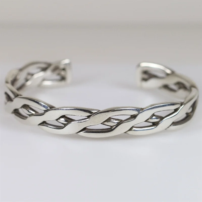 women’s bracelets-Vintage Modernist Silver Jewelry | Richard Parker Braided Bracelet