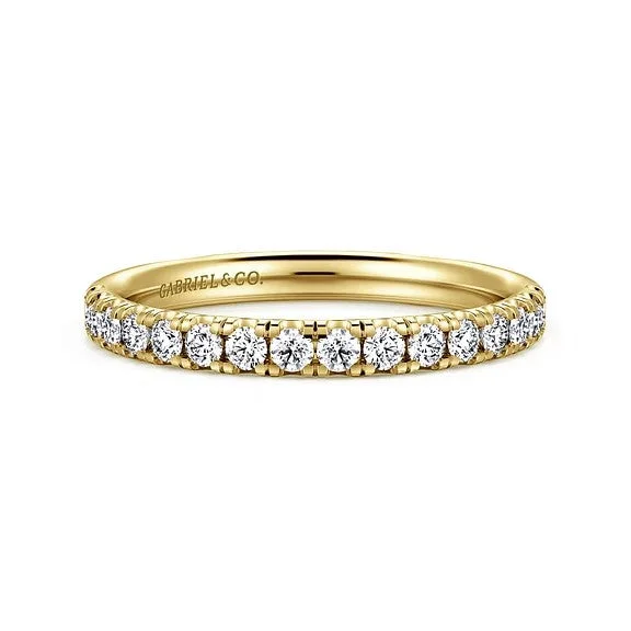 women’s engraved engagement rings-14K Yellow Gold Diamond Matching Wedding Band