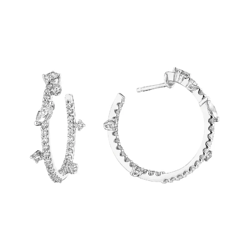 women’s diamond halo earrings-Petite Constellation Hoop Earrings