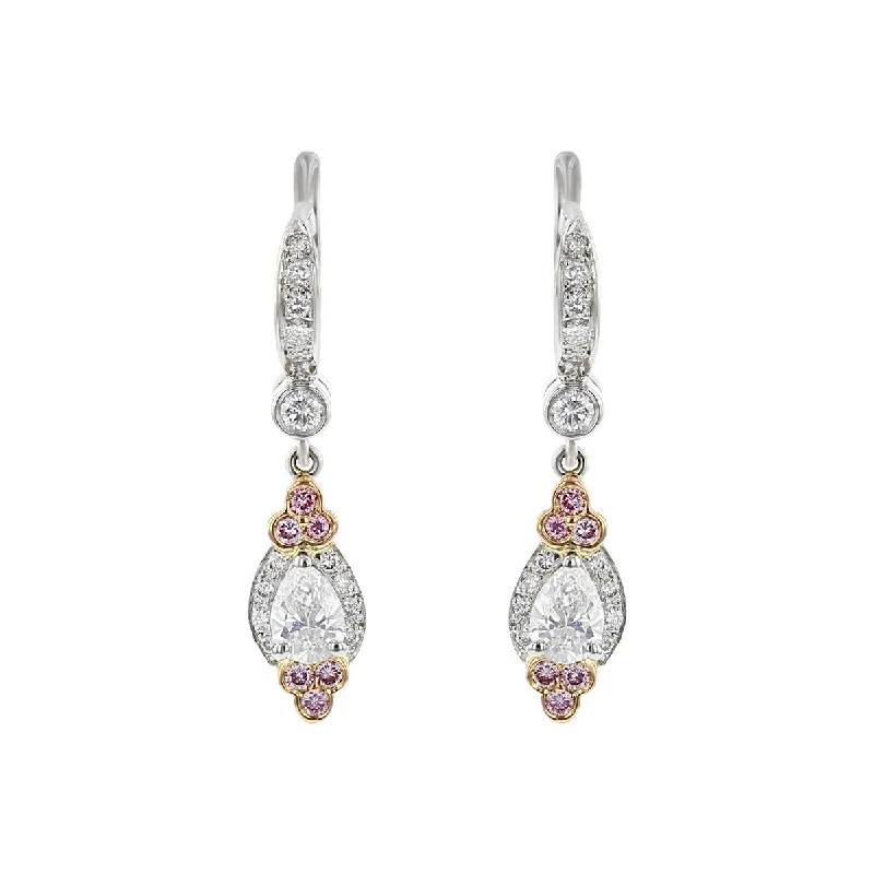 women’s diamond stud earrings-Precious Pastel Diamond Drop Earrings