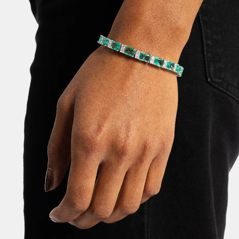 women’s tennis bracelets-Emerald Radiant Tennis Bracelet