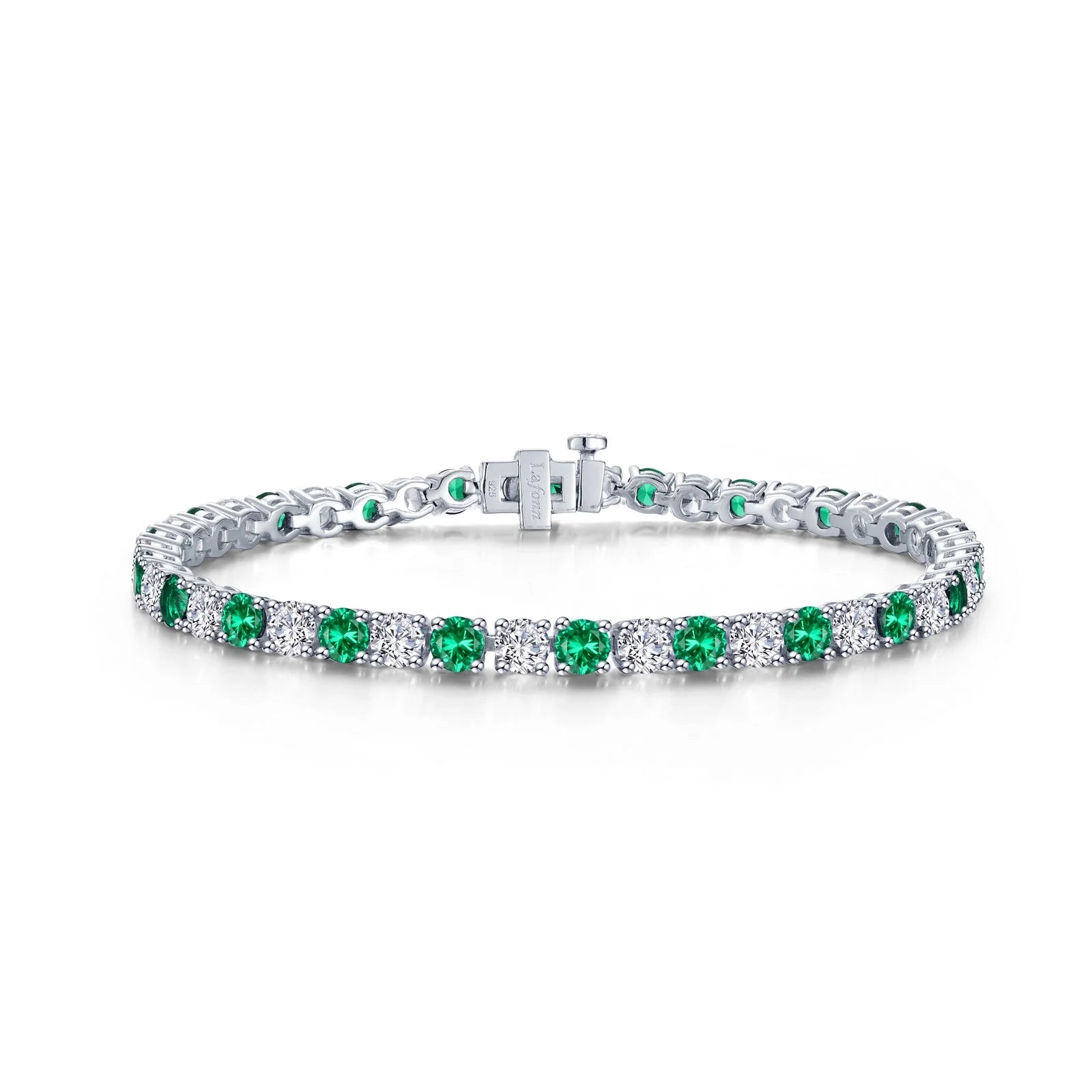 women’s crystal bangles-Lafonn Simulated Diamond & Emerald Alternating Tennis Bracelet B0176CEP72