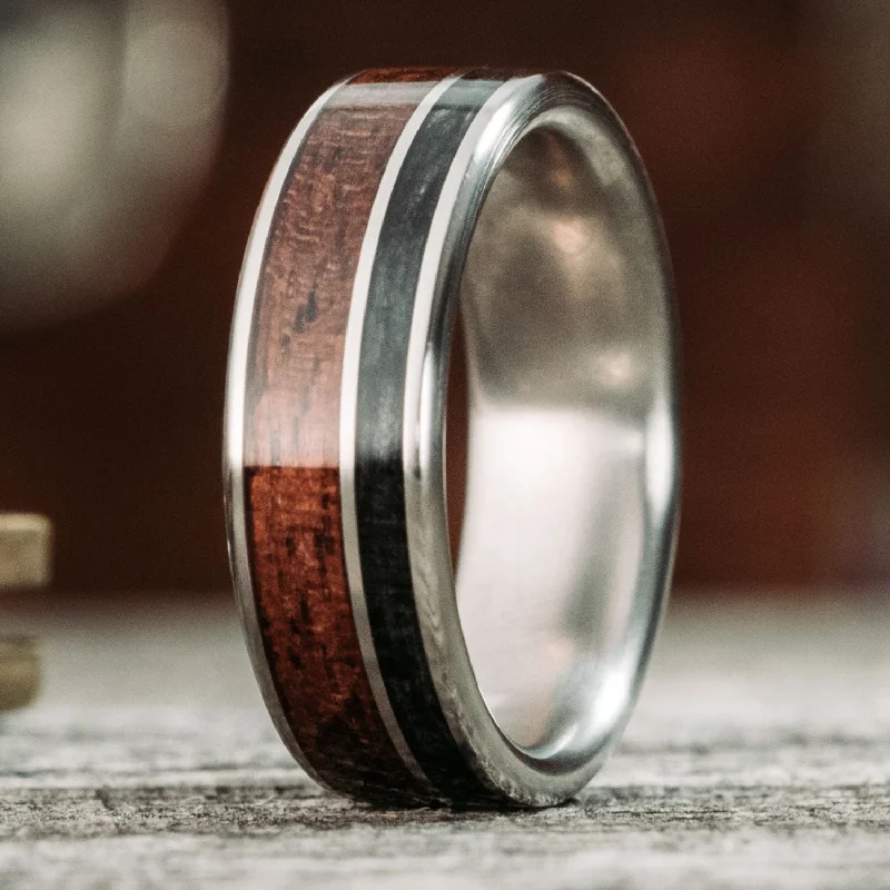 women’s princess cut diamond engagement rings-The Sentinel | Men's Titanium Wedding Band with 1903 Springfield Rifle Stock Wood & Whiskey Barrel