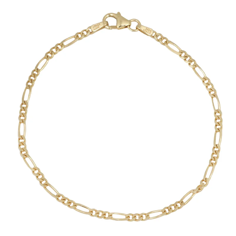 women’s chic bracelets-Thin Gold Figaro Bracelet