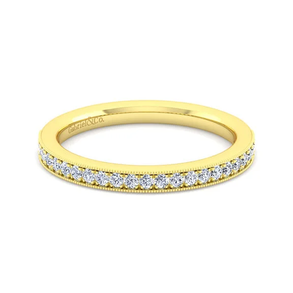 women’s affordable engagement rings-14K Yellow Gold Diamond Matching Wedding Band