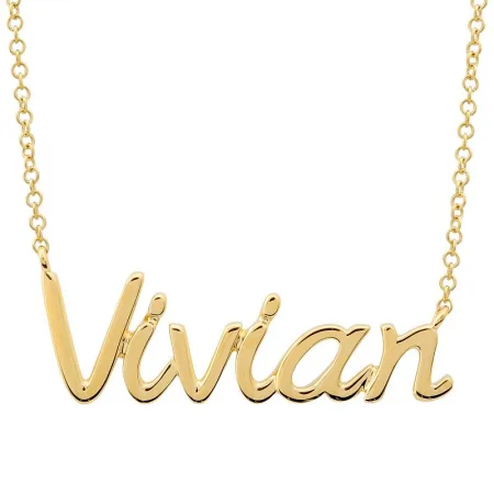 women’s chic necklaces-Gold Script Name Necklace