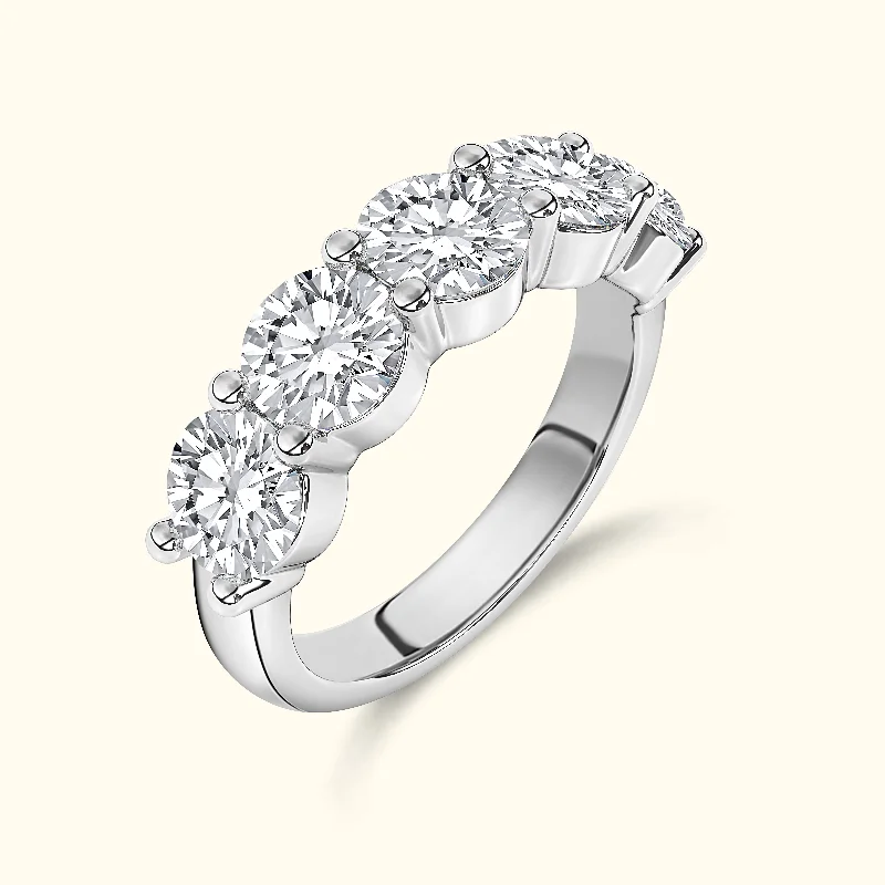 women’s exclusive engagement rings-'Emily' 5 Stone 2.00ct  Round Diamond Wedding Band