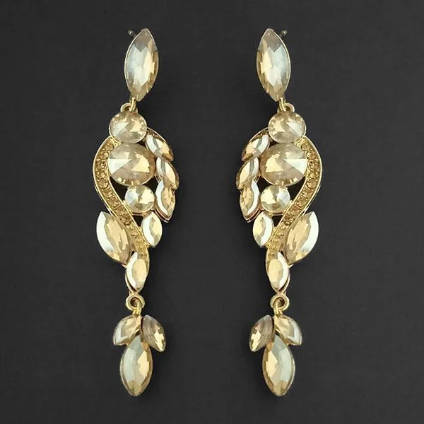 women’s double drop earrings-Kriaa Brown Crystal Stone Dangler earrings - 1315625