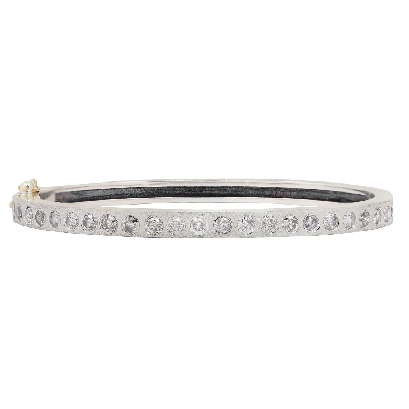 women’s sapphire bracelets-Adam Gray Diamond Wide Bangle