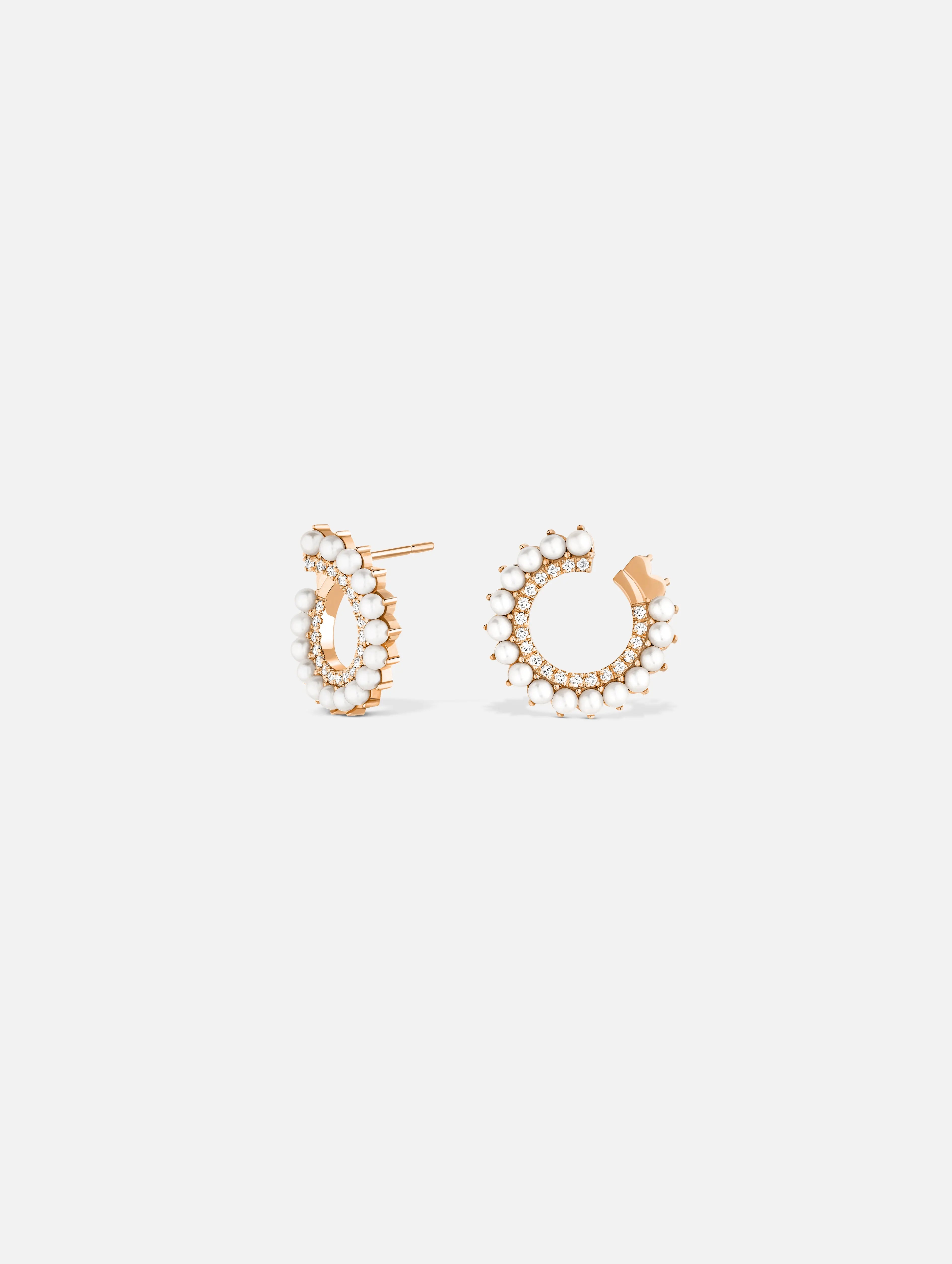 women’s silver earrings-Pearl Earrings in Rose Gold