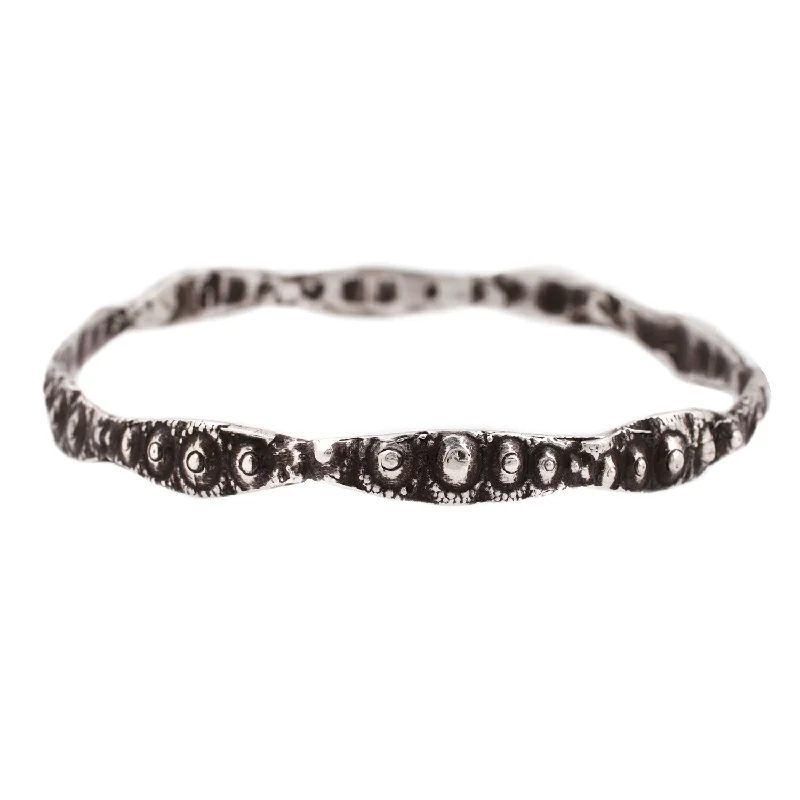 women’s holiday bracelets-Silver Sea Urchin Bangle