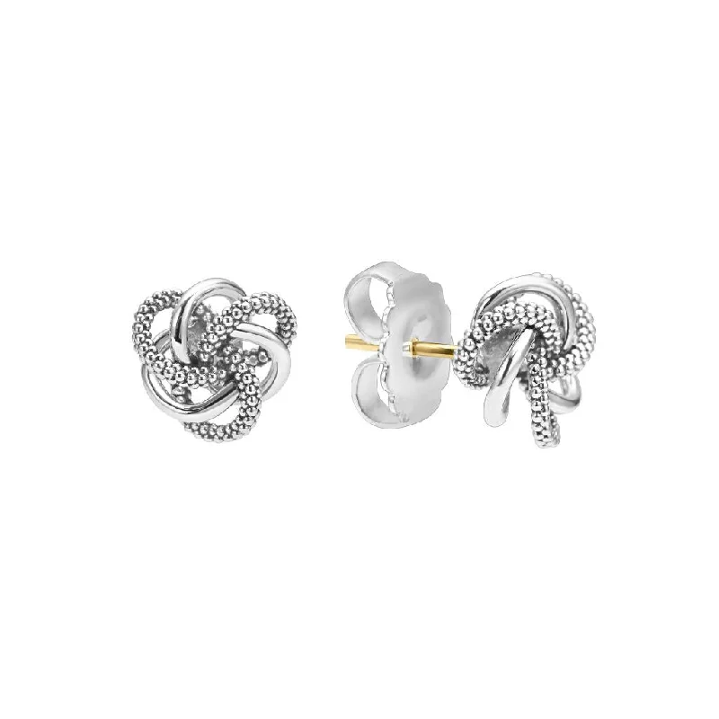 women’s asymmetrical earrings-Love Knot Stud Earrings