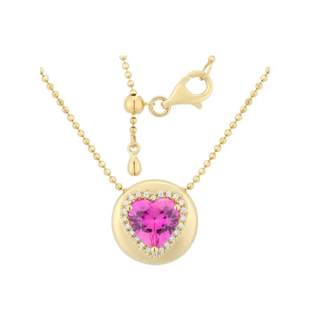 women’s layered diamond necklaces-Dome Heart Necklace