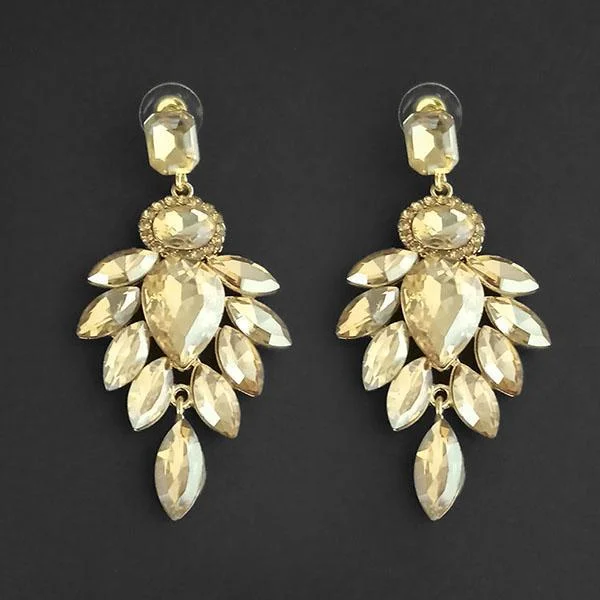 women’s vintage diamond earrings-Kriaa Brown Crystal Stone Dangler earrings - 1315631