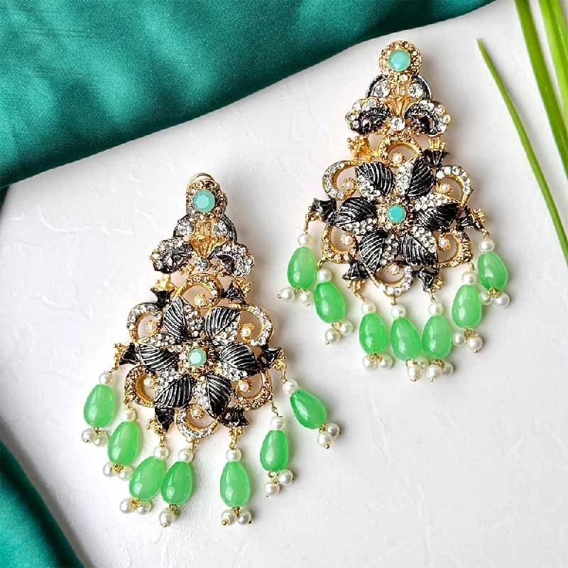 women’s trendy earrings-Areesha Earrings (Light Green)