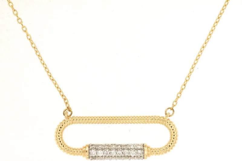 women’s casual necklaces-Yellow Gold Diamond Paperclip Necklace