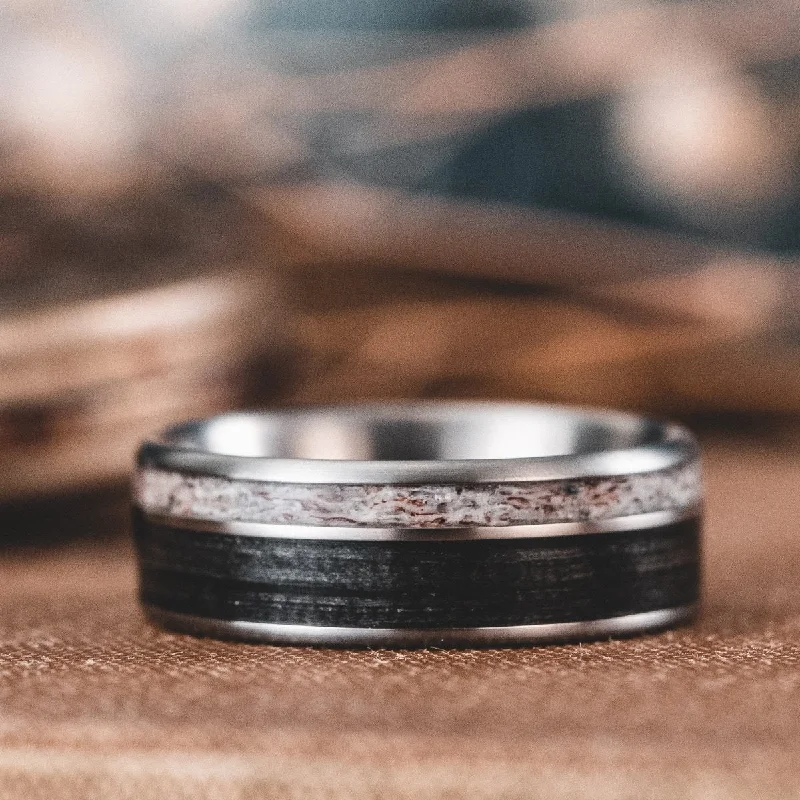 women’s affordable diamond engagement rings-The Gent's Weekend | Men's Elk Antler, Whiskey Barrel & Titanium Wedding Band