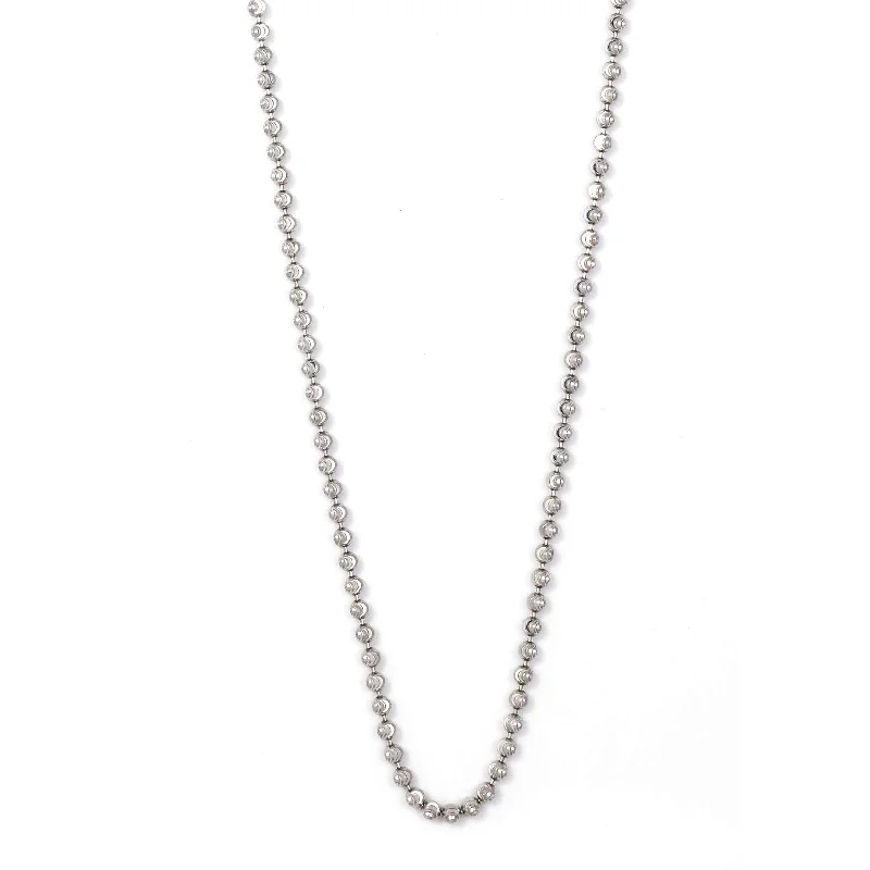 women’s platinum necklaces-Sparkly Bead Necklace, Sterling Silver, Rhodium or 18 Karat Plated