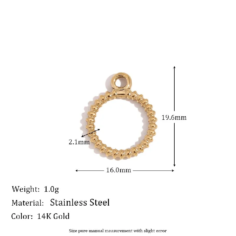 Wave Point Wrapped Ring Small Pendant - Gold