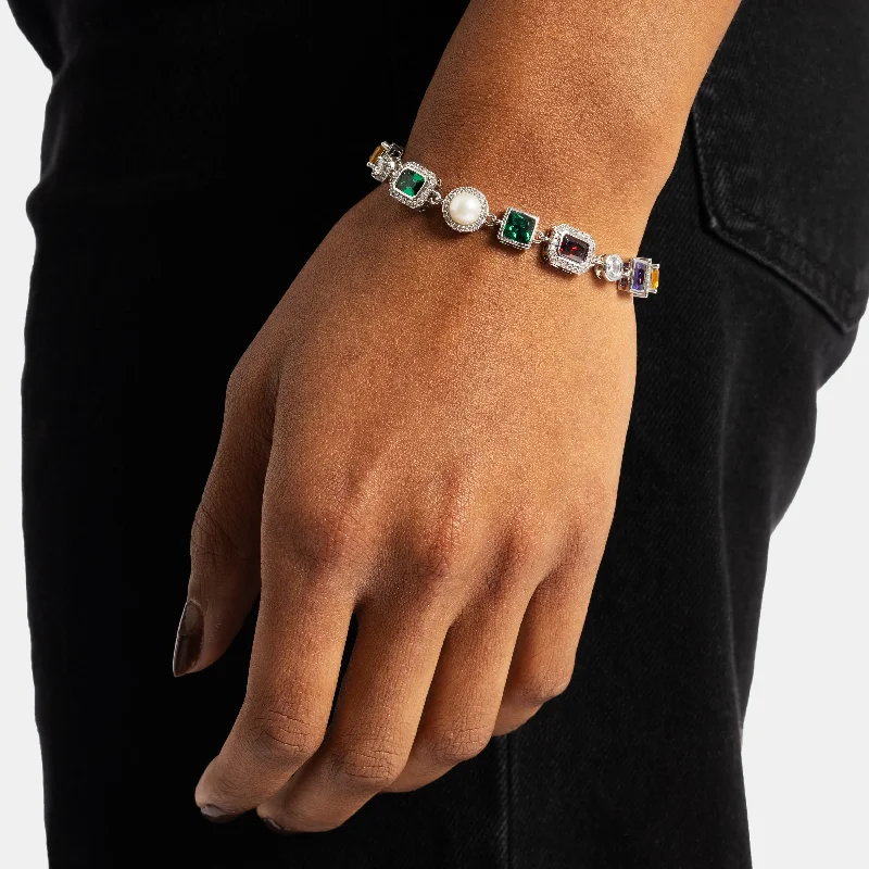 women’s heart-shaped bracelets-Multi Gemstone Bracelet