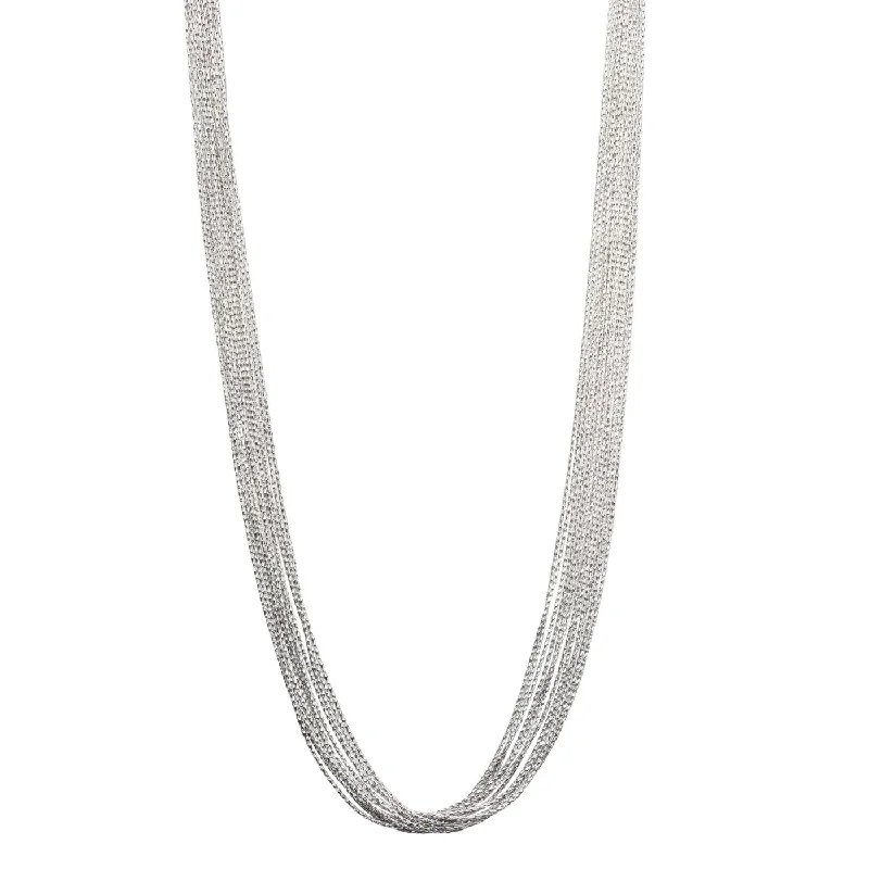 women’s pendant necklaces-Multi-Strand Magic Necklace, 18 Inches, Sterling Silver