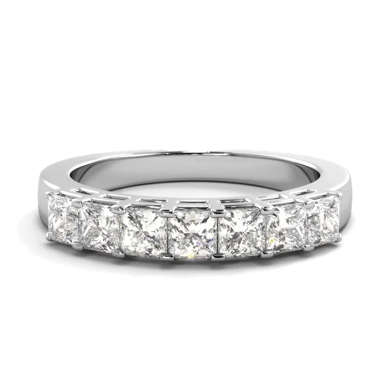 women’s wedding engagement rings-0.98 ct. Princess Diamond Wedding Band