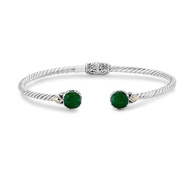 women’s chunky bracelets-Samuel B. Emerald Birthstone Glow Bangle Bracelet - May