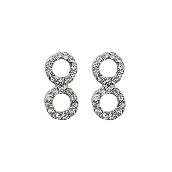 women’s crystal chandelier earrings-Kriaa Austrian Stone Silver Plated Stud Earrings - 1313814