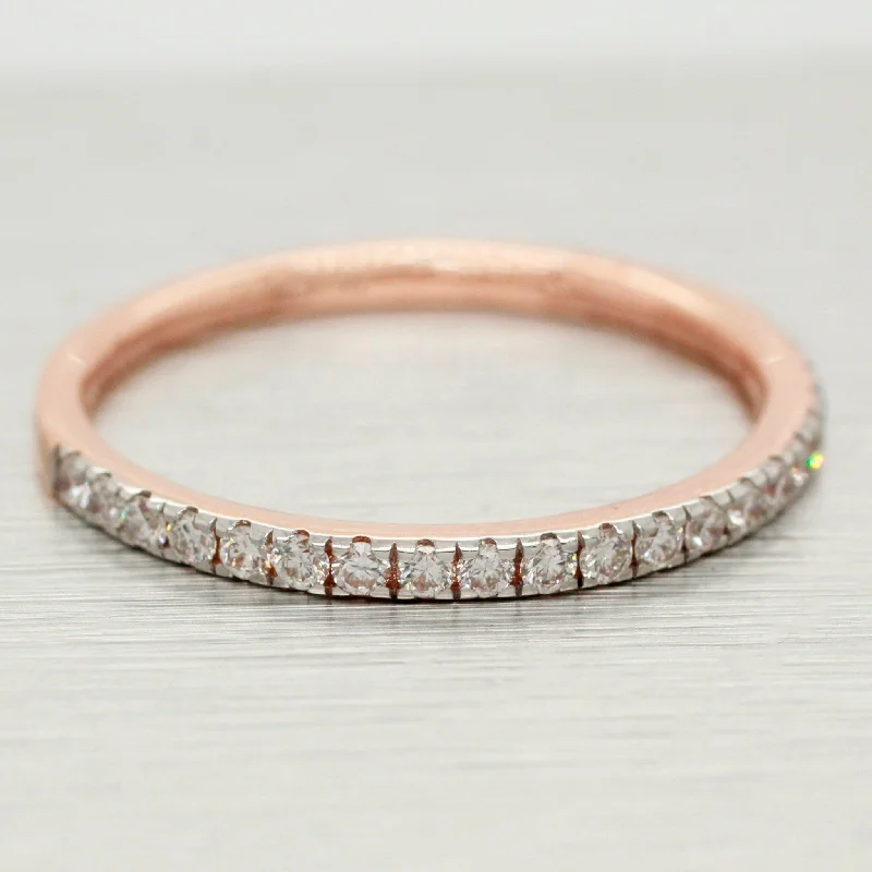 women’s custom engagement rings-Diamond Channel-Set Wedding Band 0.26ctw | Women's Thin 14k Rose Gold Ring