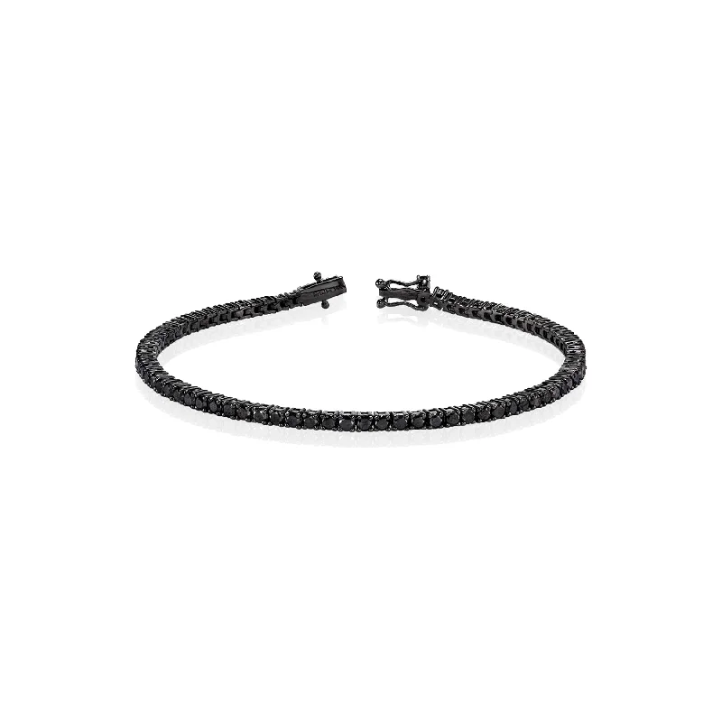 women’s statement bracelets-The Perfect Tennis Bracelet - Black Diamond / 14k Black Gold