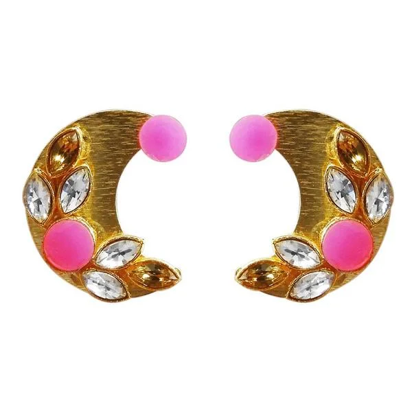 women’s retro earrings-Kriaa Gold Plated Resin Stone Stud Earrings - 1311406C