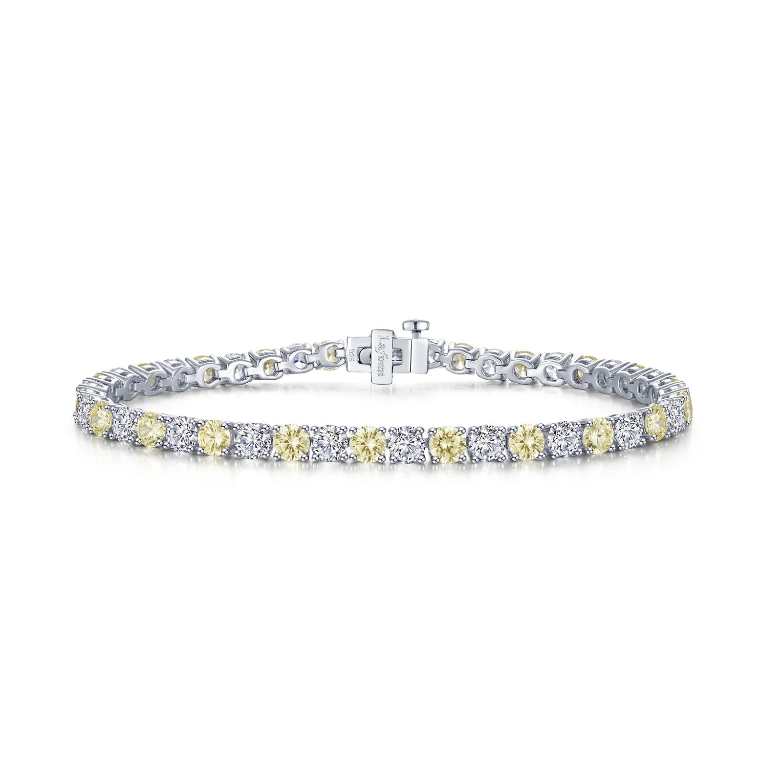 women’s bangle bracelets-Lafonn Simulated Diamond & Canary Alternating Tennis Bracelet B0176CAP72