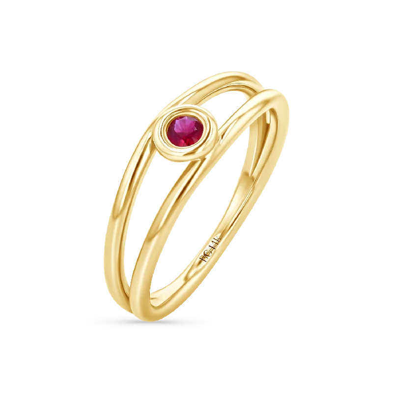 women’s wedding rings-Bubble Solitaire Ruby Ring