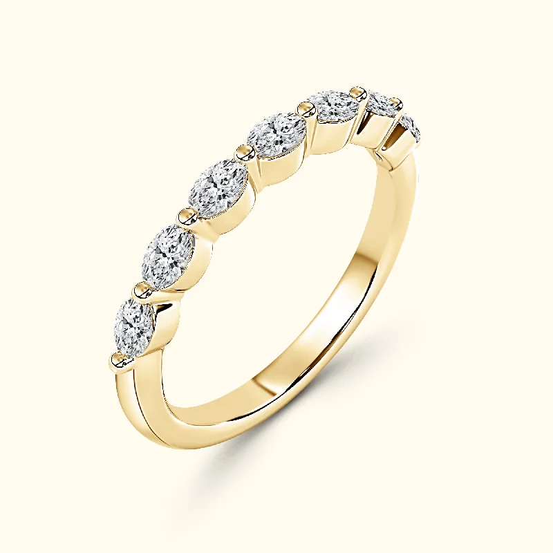 women’s oval diamond engagement rings-'Aubrey' Marquise Shaped .45ct Diamond Wedding Band