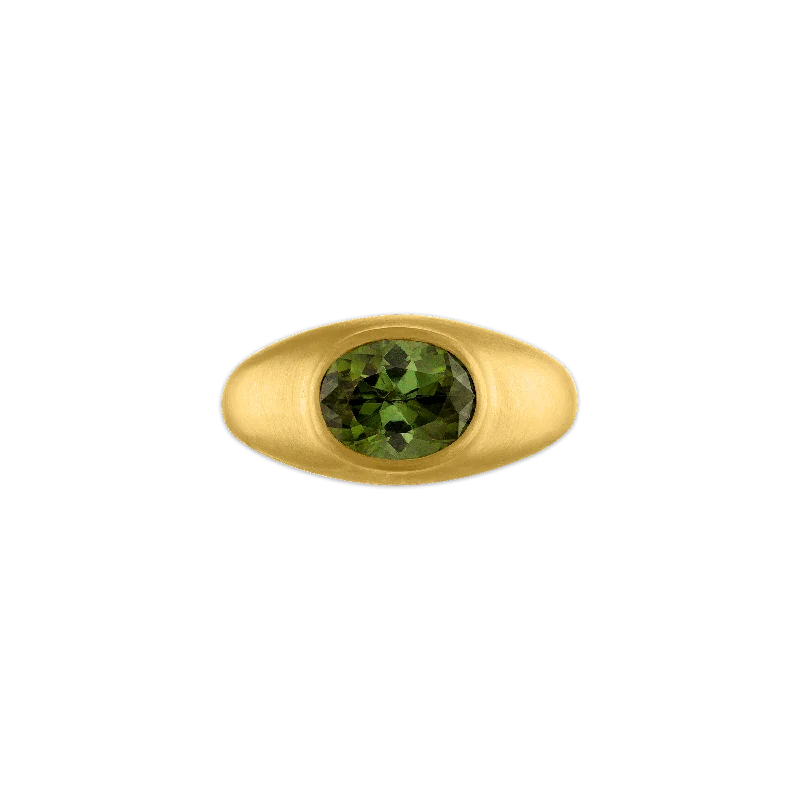 women’s high-end rings-Faceted Green Tourmaline Roz Ring