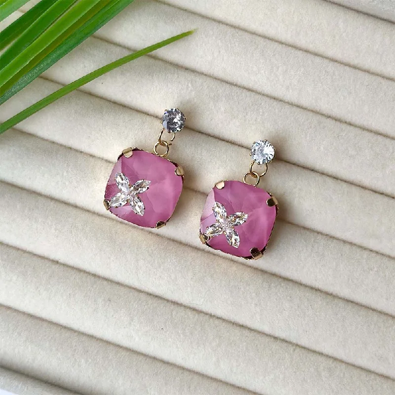 women’s custom earrings-Melissa Earrings (Pink)