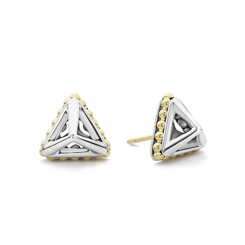 women’s bridal earrings-Open Pyramid Stud Earrings