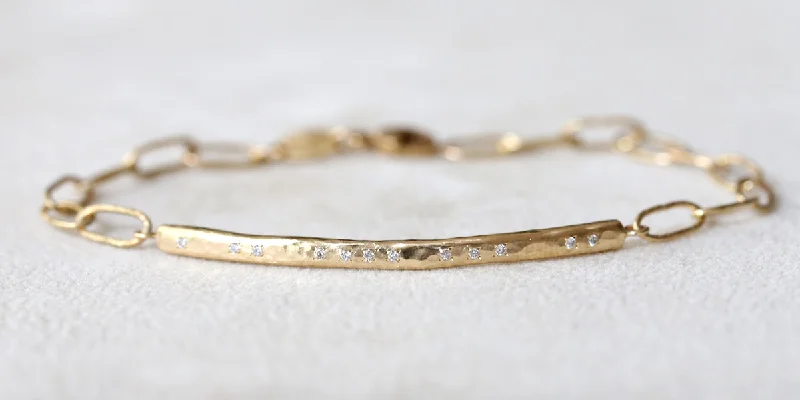 women’s timeless bracelets-Hammered bar bracelet