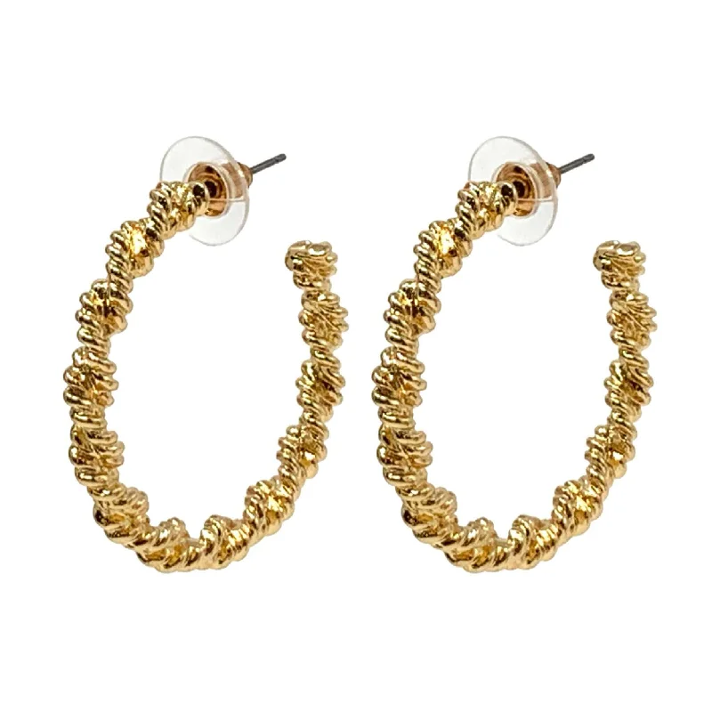 women’s diamond stud earrings-Twisted Rope Hoop Earrings