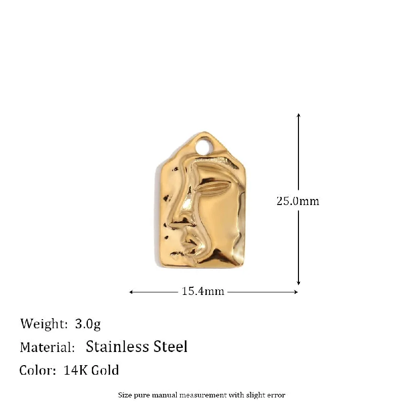 Half face portrait pendant - gold