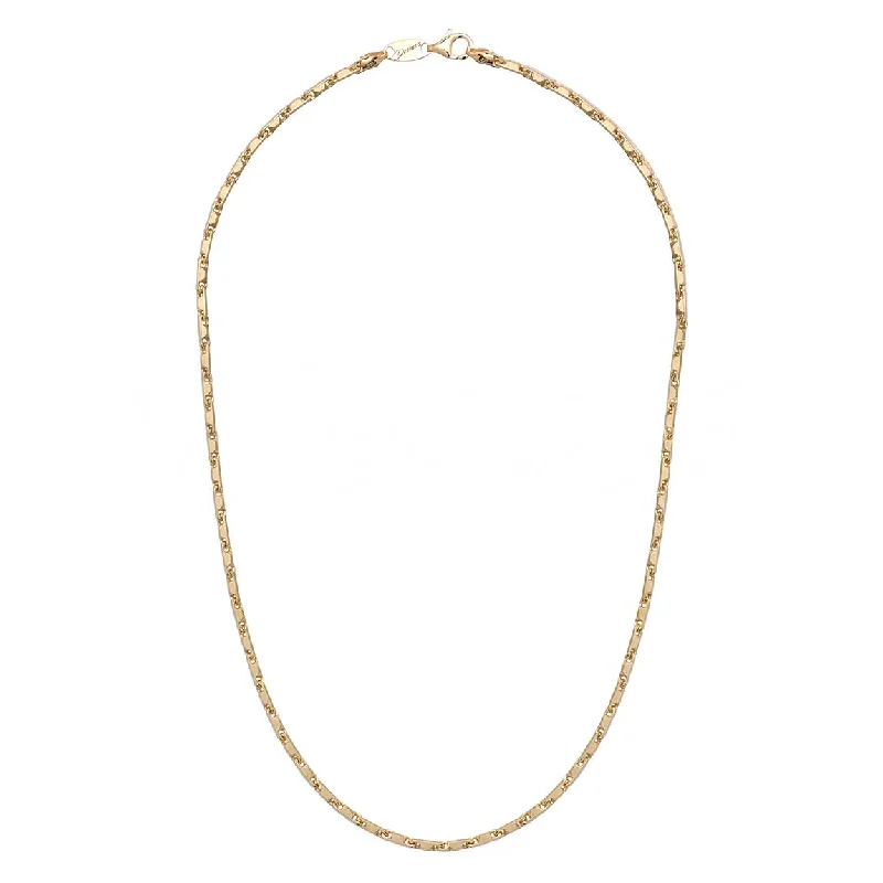 women’s art deco necklaces-Solid Bullet Chain Necklace, 22 Inches, Sterling with 18 Yellow Gold Plating