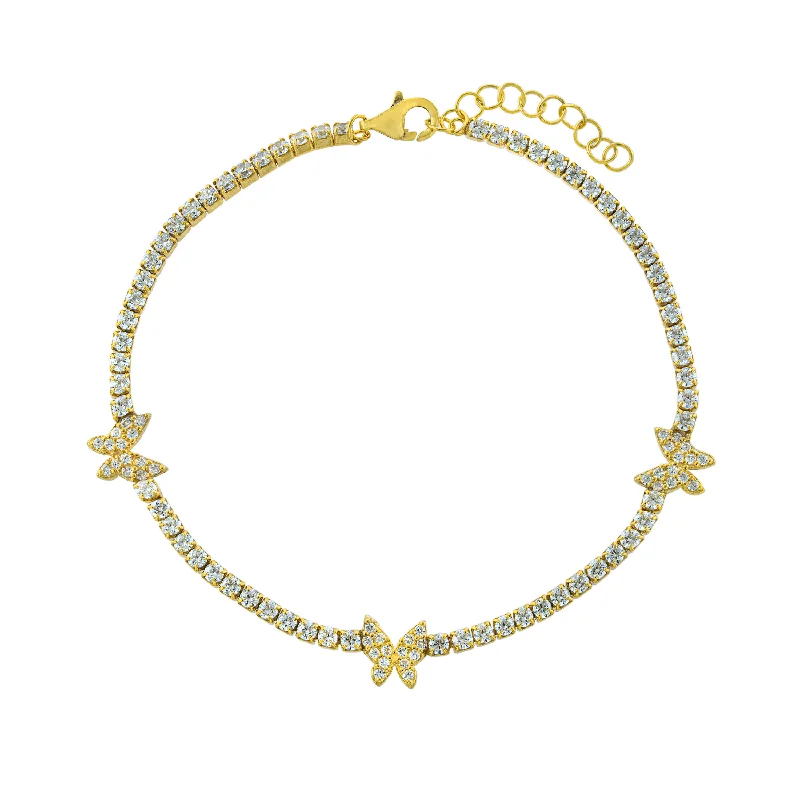 women’s fashion bangles-Butterfly Tennis Bracelet