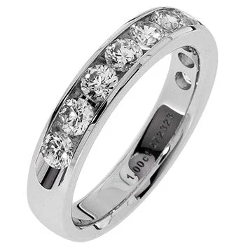 women’s rings-14K White Gold Channel Band