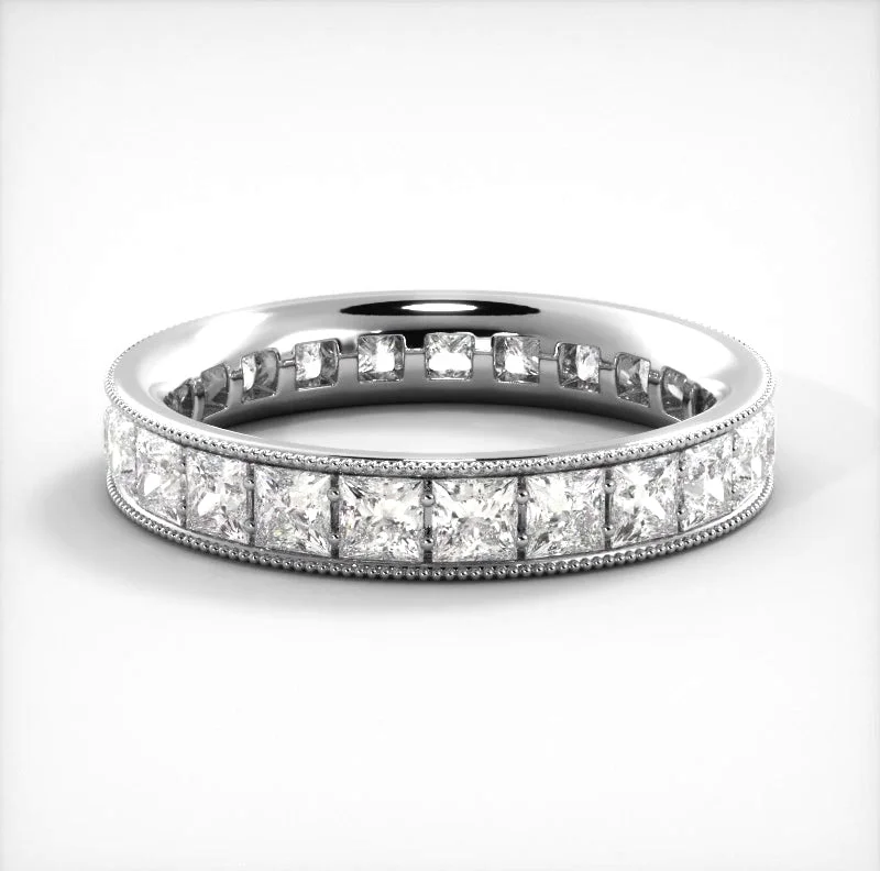 women’s ethical engagement rings-2.09 ct. Princess Diamond Eternity Wedding Band