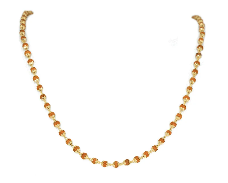 women’s minimalist chain necklaces-108 Rudrani Seed with 18kt gold necklace