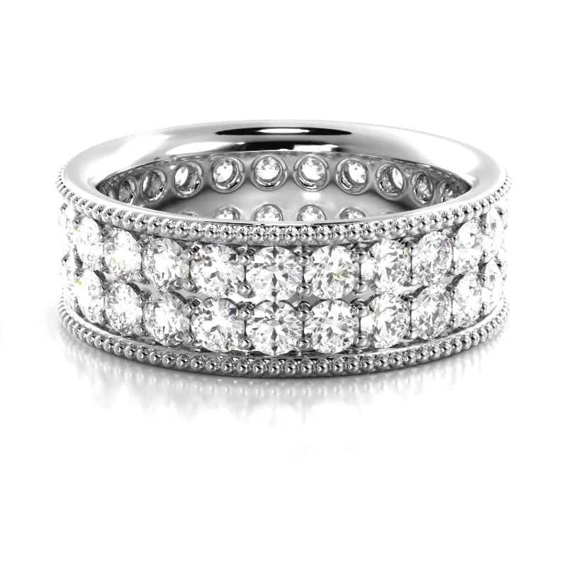 women’s matching engagement rings and wedding bands-2.50 ct. Round Diamond Milgrain Accent Wedding Band